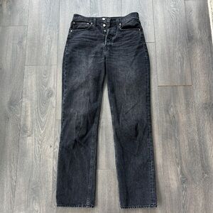 Aritzia Denim Forum Joni High Rise Loose Black Jeans 32L